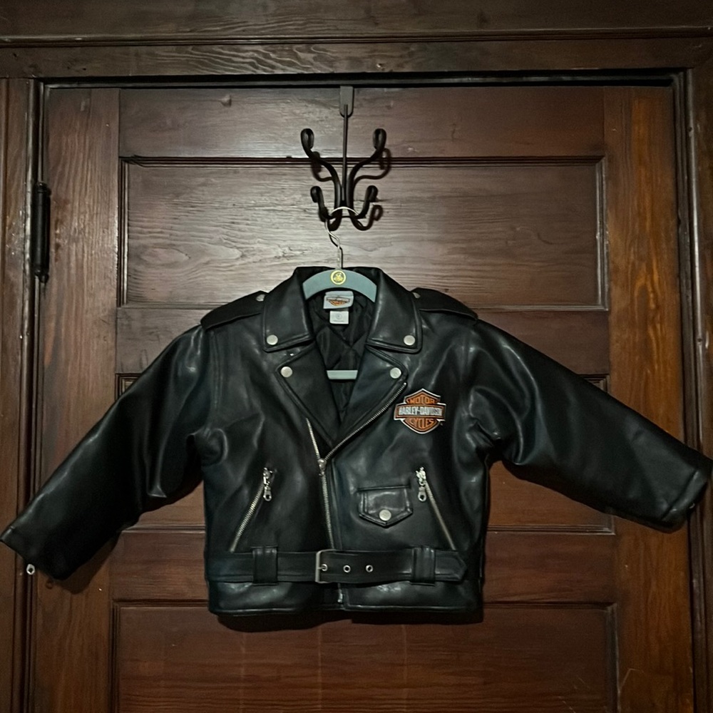 Faux leather kids Harley Davidson Biker Jacket
